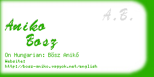 aniko bosz business card
